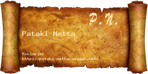 Pataki Netta névjegykártya