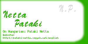 netta pataki business card